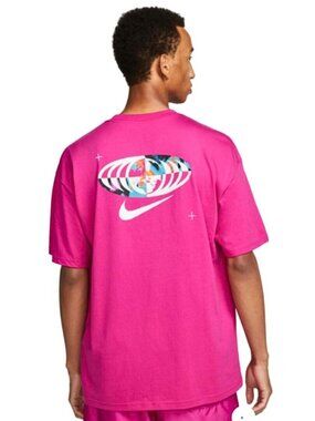Nike Pink Graphic Tee Loose Fit XL Oversized Cotton T-Shirt